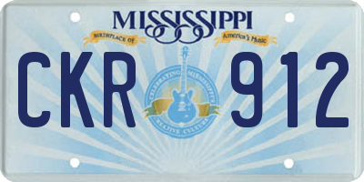 MS license plate CKR912