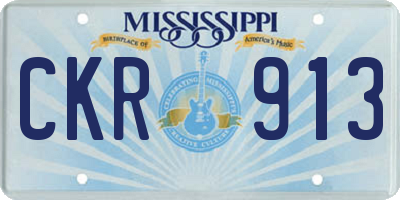 MS license plate CKR913