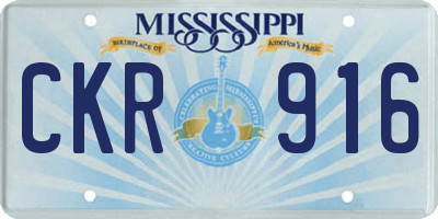 MS license plate CKR916