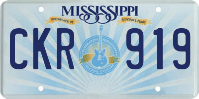 MS license plate CKR919