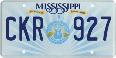 MS license plate CKR927