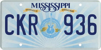 MS license plate CKR936