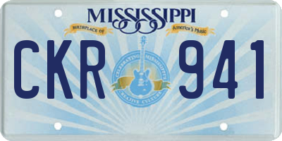 MS license plate CKR941