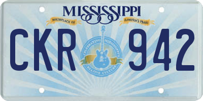 MS license plate CKR942
