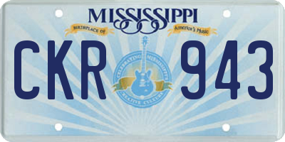 MS license plate CKR943