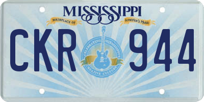 MS license plate CKR944