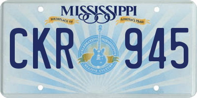 MS license plate CKR945