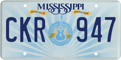 MS license plate CKR947