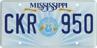 MS license plate CKR950