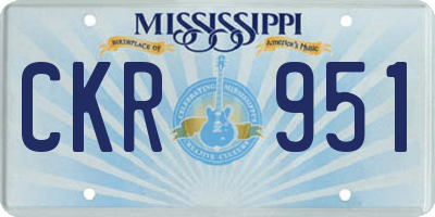MS license plate CKR951
