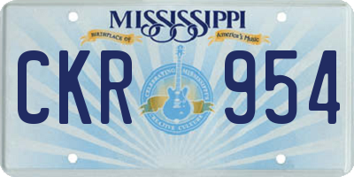 MS license plate CKR954