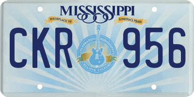 MS license plate CKR956