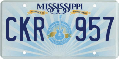 MS license plate CKR957