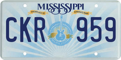 MS license plate CKR959