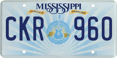 MS license plate CKR960
