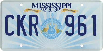 MS license plate CKR961