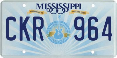 MS license plate CKR964