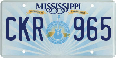 MS license plate CKR965