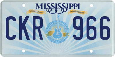 MS license plate CKR966