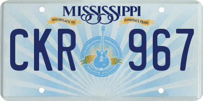 MS license plate CKR967