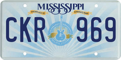 MS license plate CKR969