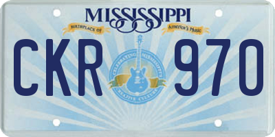 MS license plate CKR970