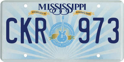 MS license plate CKR973