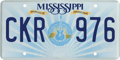 MS license plate CKR976
