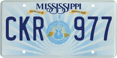 MS license plate CKR977