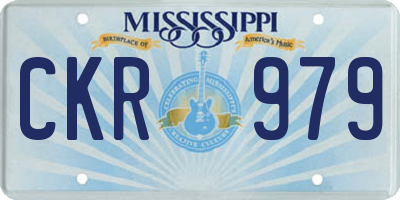 MS license plate CKR979