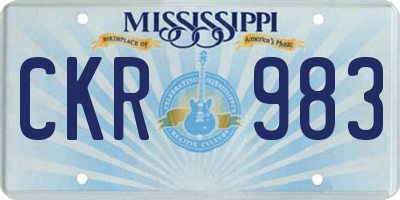 MS license plate CKR983