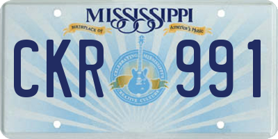 MS license plate CKR991