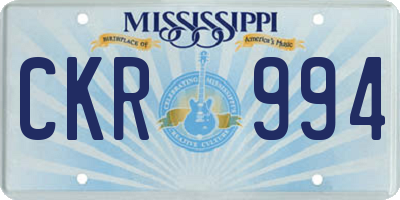 MS license plate CKR994