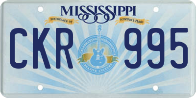 MS license plate CKR995