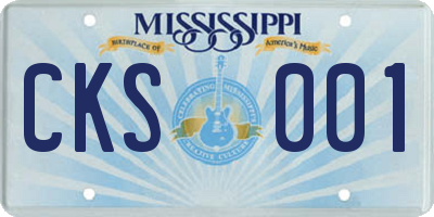 MS license plate CKS001
