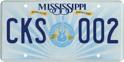 MS license plate CKS002