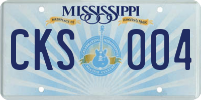 MS license plate CKS004