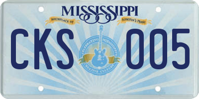 MS license plate CKS005