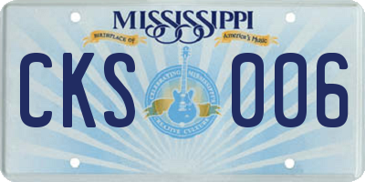 MS license plate CKS006