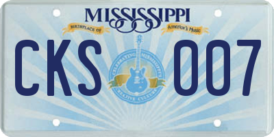 MS license plate CKS007