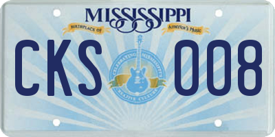 MS license plate CKS008