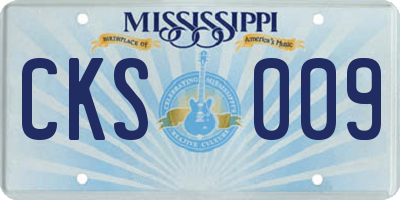 MS license plate CKS009