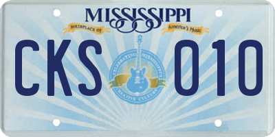 MS license plate CKS010