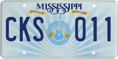MS license plate CKS011