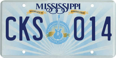 MS license plate CKS014