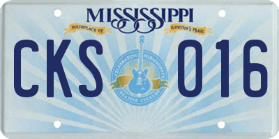 MS license plate CKS016