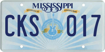 MS license plate CKS017