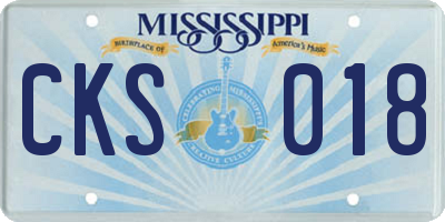 MS license plate CKS018