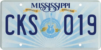 MS license plate CKS019