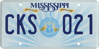 MS license plate CKS021